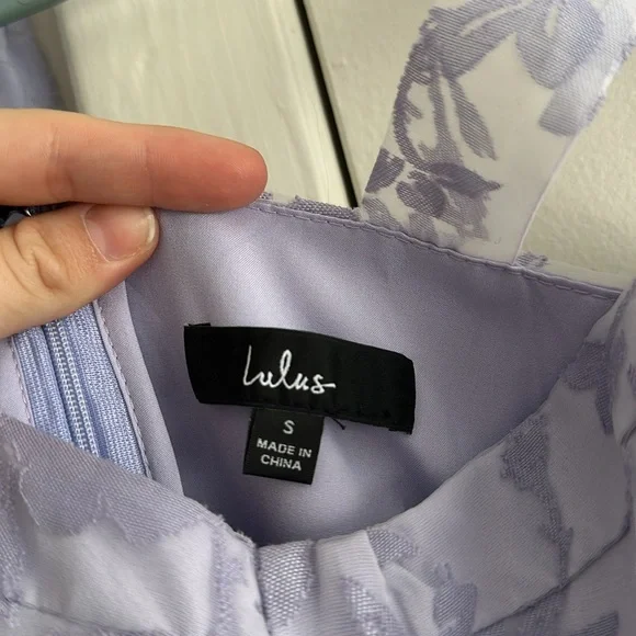 Lulu’s Glamorous Sweetie Lavendar Burnout Dress - Picture 2 of 3